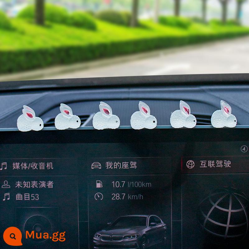 Xe Mới Trang Trí Dạ Quang Bunny Xe Điều Khiển Trung Tâm Siêu Dễ Thương Internet Người Nổi Tiếng Sáng Tạo Trang Trí Xe Tiếp Liệu Daquan - Gói A