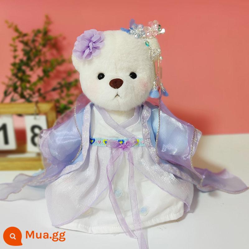 Kích thước trung bình gấu Lena quần áo gấu búp bê sang trọng quần áo búp bê 30cm gấu bông màu hồng sang trọng áo liền quần nữ - Hanfu ren xanh nhạt vạm vỡ không chứa gấu