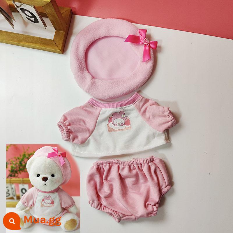 Kích thước trung bình gấu Lena quần áo gấu búp bê sang trọng quần áo búp bê 30cm gấu bông màu hồng sang trọng áo liền quần nữ - Bộ ba món Melody bé gái