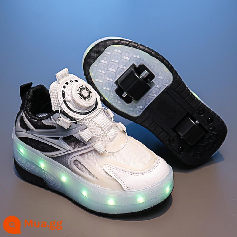 Giày Heelys Cho Bé Gái Mùa Thu 2023 Mới Bé Gái Giày Lăn Internet Người Nổi Tiếng Nhấp Nháy Trượt Trượt Ánh Sáng Giày Sneaker Trẻ Em Có Thể Đi Bộ - đen