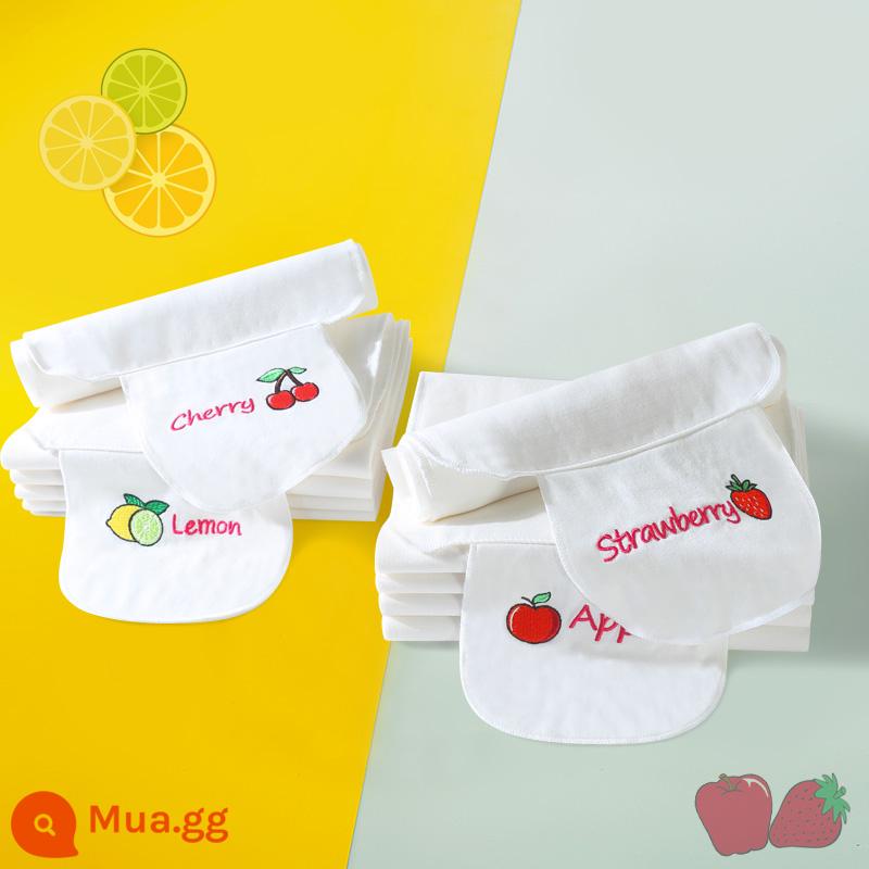 Khăn thấm mồ hôi trẻ em cotton nguyên chất mẫu giáo bé trai bé gái lớn thêu tên đệm lưng khăn thấm mồ hôi bé gái Hàn Quốc - 6 lớp - cỡ vừa [4 dải] thêu tên - dòng trái cây thêu tinh xảo - phong cách bốn mùa