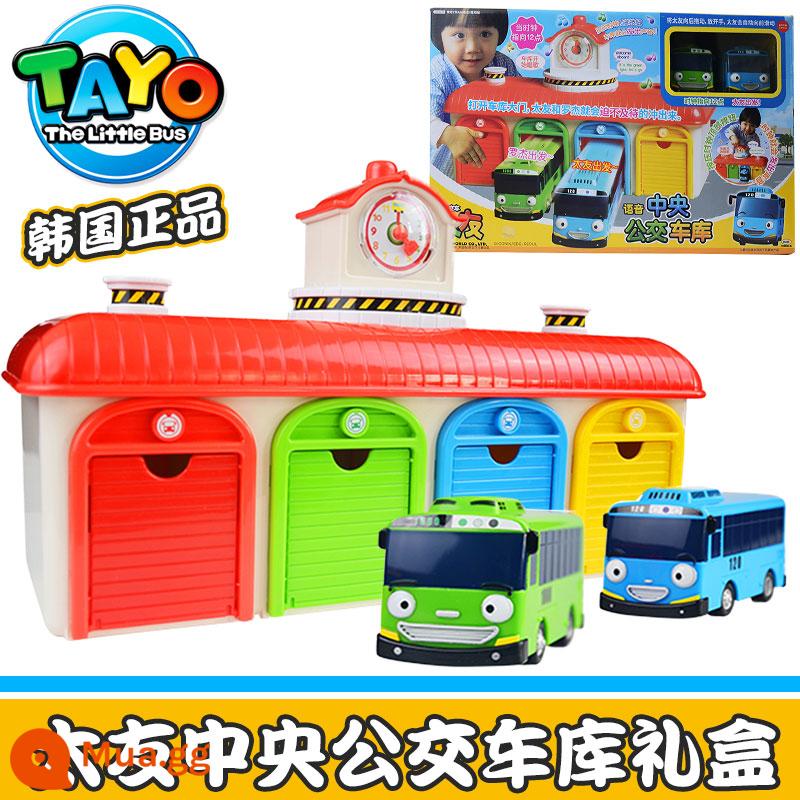 TAYO Little Taiyou Bus Quán tính Trẻ em Bé trai Gianni Leni Nhà để xe trung tâm Bộ tòa nhà - Nhà để xe trung tâm Taiyou (bao gồm hai ô tô)