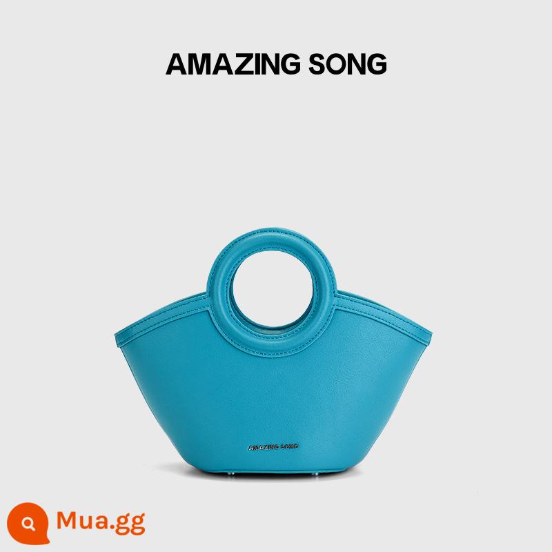 Túi con sò Amazing Song nhỏ thu đông 2022 thời trang mới Túi xách tay da một vai đơn giản cho nữ - Kèn Trumpet [Hồ Xanh]