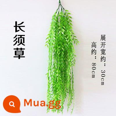 Màu xanh lá cây tường trồng mô phỏng nhà máy bãi cỏ tường trang trí ban công trong nhà nền tường hoa nhựa nhân tạo giả sân cỏ cửa đầu - cỏ râu dài