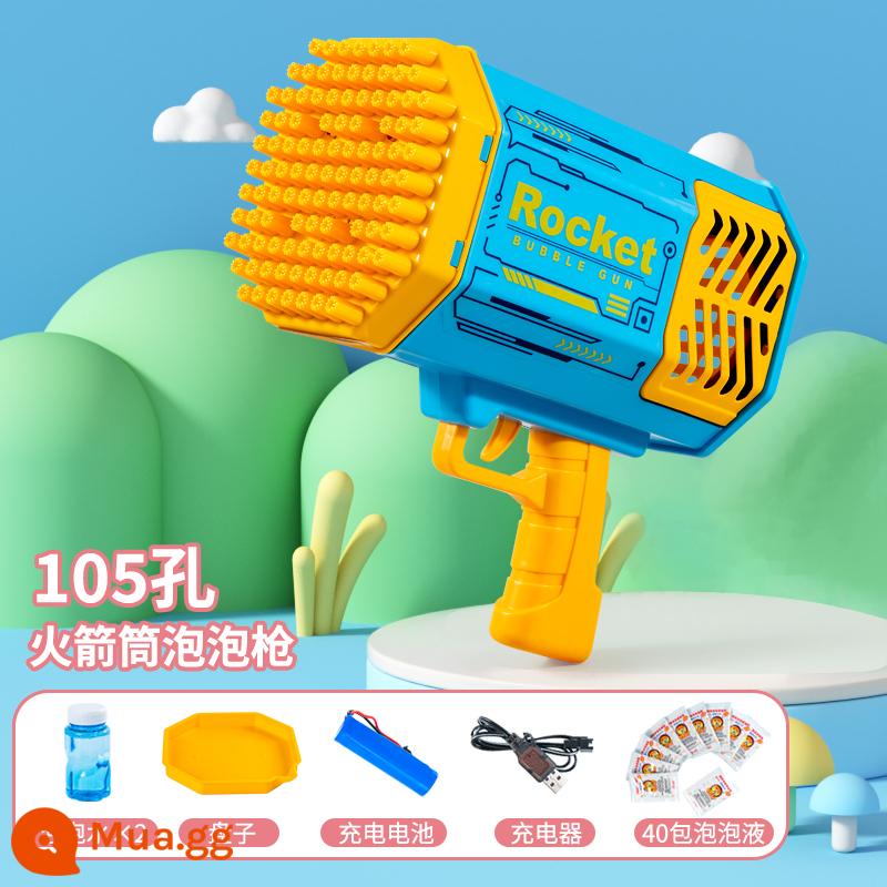 69 Lỗ Năm Mới Pháo Hoa Bong Bóng Máy Trẻ Em Cầm Tay Gatling Gun Tự Động Lưới Đỏ Bé Trai Bé Gái Đồ Chơi Điện - 105 lỗ [vàng xanh] máy tạo bong bóng nhẹ nhiều màu sắc có thể sạc lại 589-1+40 gói chất lỏng bong bóng+100m|nước bong bóng