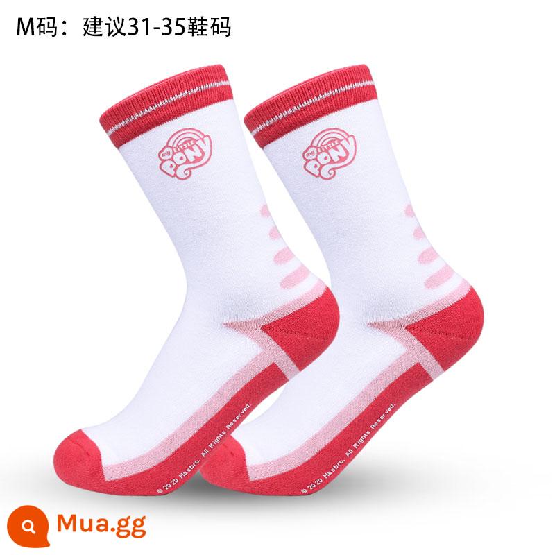 Pony Rainbow Pony Sports SOCKS TRẺ E - Kiểu 123 - 1 đôi phấn trắng [cỡ trẻ em S: 28-31]