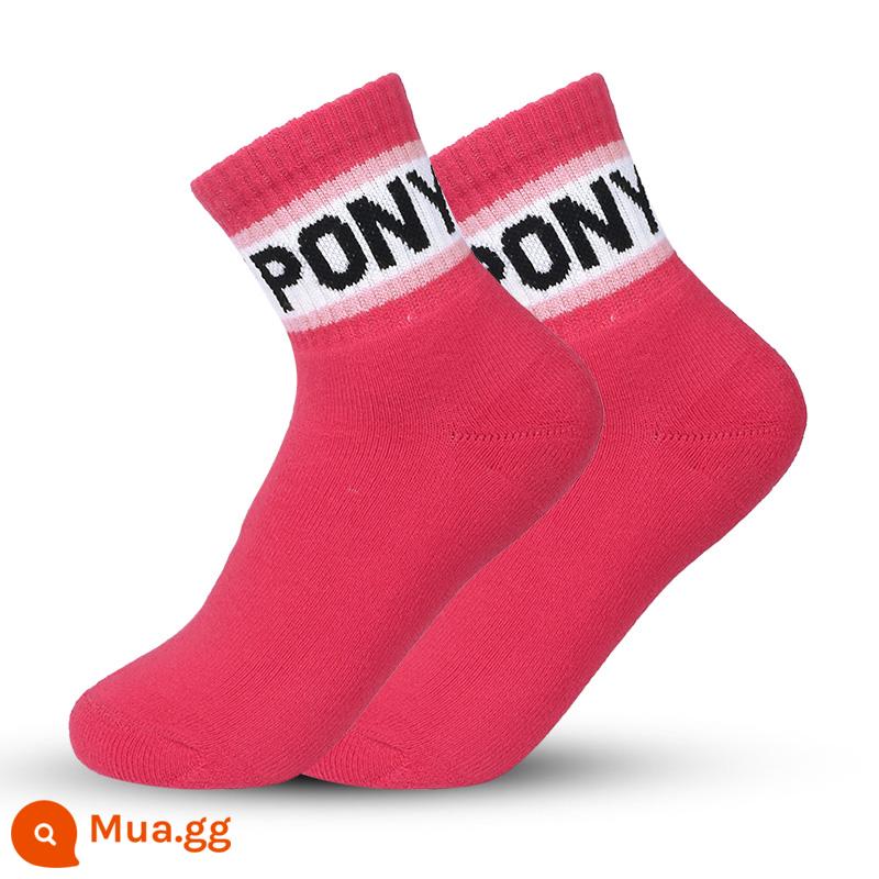 Pony Rainbow Pony Sports SOCKS TRẺ E - Kiểu 010 - 1 đôi đỏ hồng [size trẻ em 33-38]