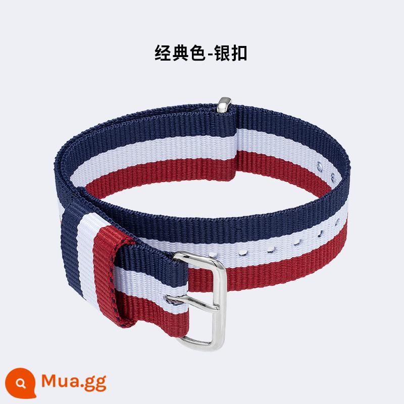 Thích hợp cho dây đeo đồng hồ DW nylon nguyên bản dành cho nam và nữ Daniel Wellington canvas đen đỏ trắng xanh dây đeo đồng hồ DW chống mồ hôi - Màu sắc cổ điển [khóa bạc] chính thức cùng phong cách