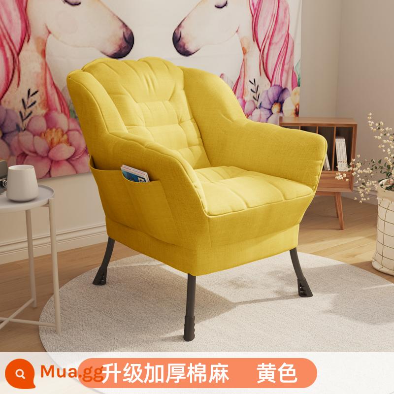 Sofa lười đơn nhỏ ghế sofa ký túc xá sinh viên ghế máy tính tổ thoải mái giải trí phòng ngủ tựa lưng ghế tựa - Nâng cấp dày màu vàng [bông và vải lanh thoáng khí] chiều rộng ghế ☆ 50cm