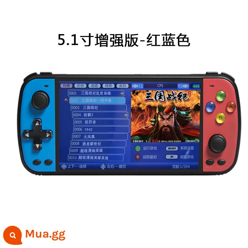 Máy chơi game Xiaobawang Q900 cầm tay psp arcade kết nối với TV màn hình lớn FC palm Contra trẻ em Tetris tay cầm đôi mẫu hoài cổ 2022 quà tặng bạn trai mới cầm tay - Màn hình 5.1 inch HD 16G đỏ xanh-không quà 3000 game