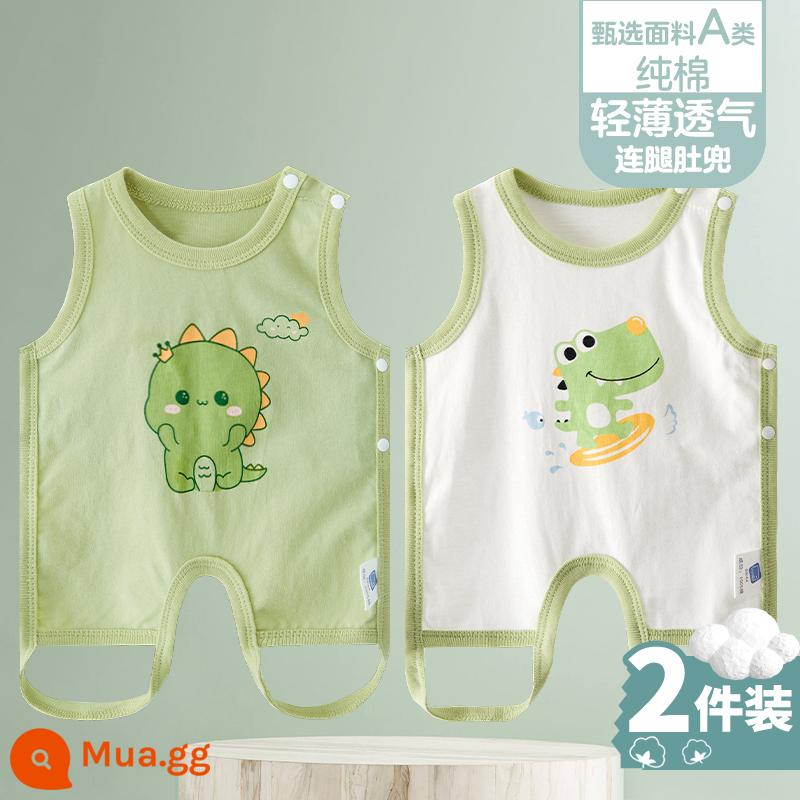 Tạp dề cho bé mùa hè phần mỏng cotton nguyên chất nam và nữ bé nửa lưng có chân bảo vệ bụng trẻ sơ sinh mùa xuân kiểu vest bốn mùa - [Lướt C + Khủng Long C] 2 miếng