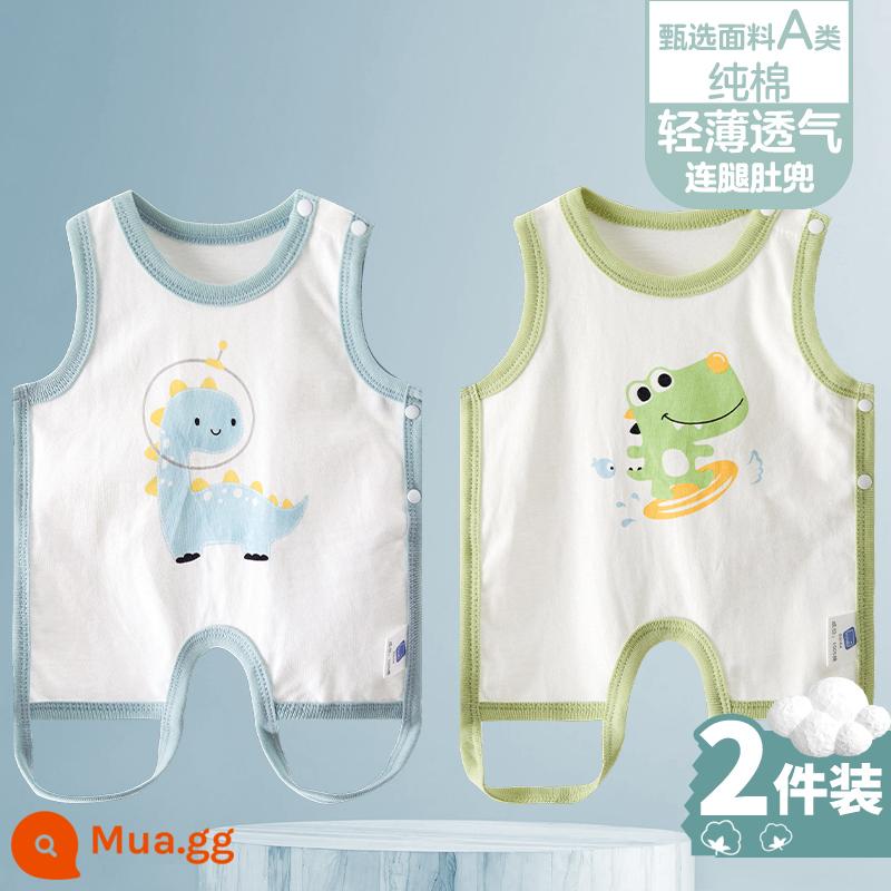 Tạp dề cho bé mùa hè phần mỏng cotton nguyên chất nam và nữ bé nửa lưng có chân bảo vệ bụng trẻ sơ sinh mùa xuân kiểu vest bốn mùa - [Rồng Xanh C+Lướt C] 2 miếng