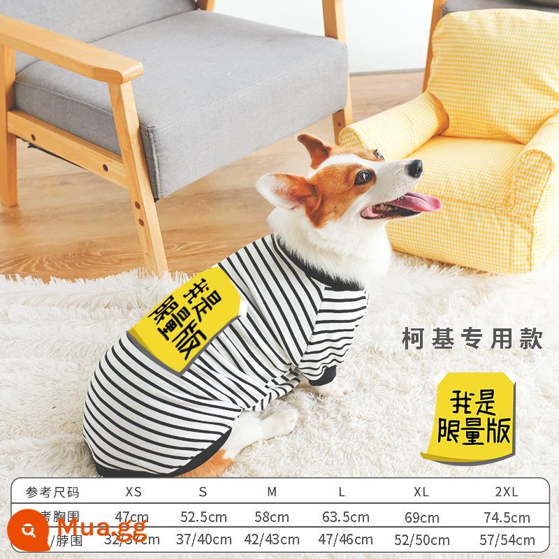 Corgi Quần Áo Cho Chó Quần Áo Mùa Đông Quần Áo Thu Đông Thu Đông Mỏng Shiba Inu Dachshund Thú Cưng Vừa Chó Shiba Inu Thu Đông - Phiên bản giới hạn sọc đen trắng [cộng với nhung cho mùa thu đông]