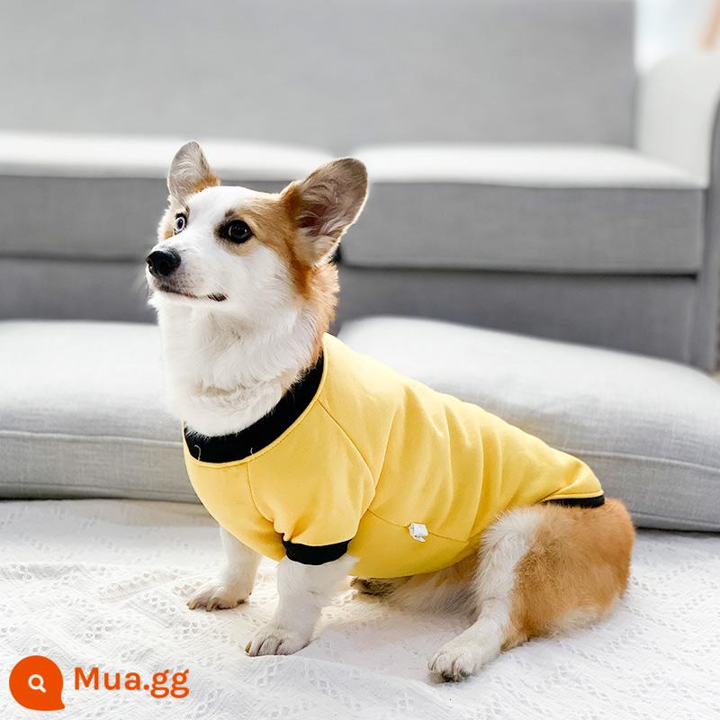 Corgi Quần Áo Cho Chó Quần Áo Mùa Đông Quần Áo Thu Đông Thu Đông Mỏng Shiba Inu Dachshund Thú Cưng Vừa Chó Shiba Inu Thu Đông - Màu vàng [cộng với nhung vào mùa thu đông]