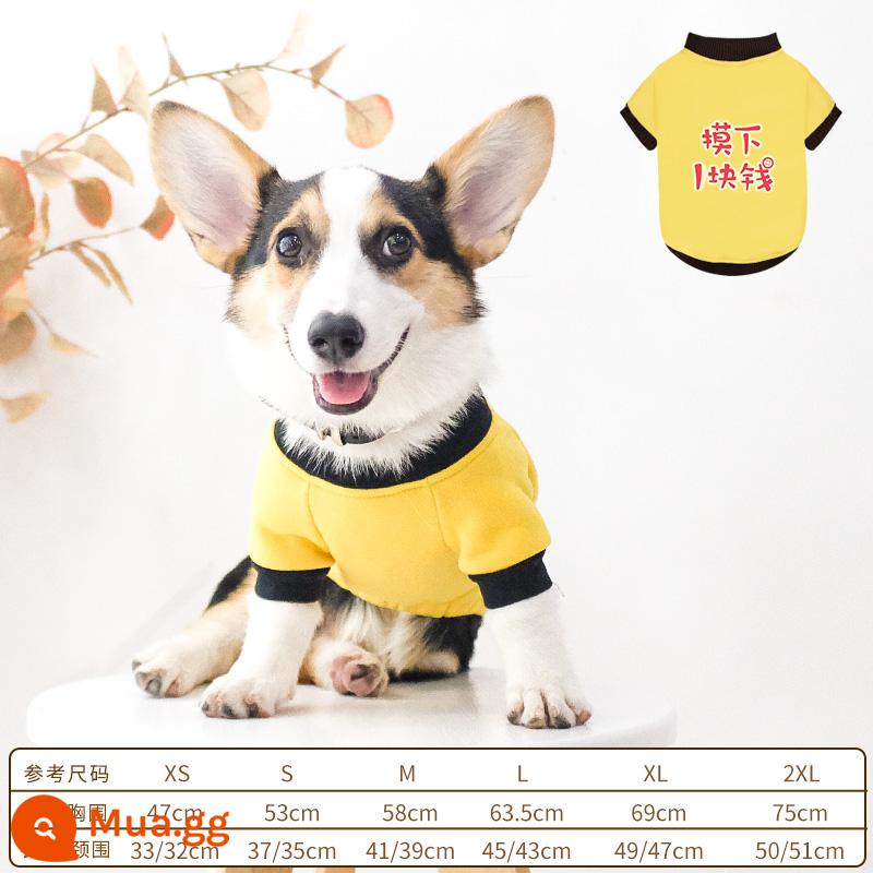 Corgi Quần Áo Cho Chó Quần Áo Mùa Đông Quần Áo Thu Đông Thu Đông Mỏng Shiba Inu Dachshund Thú Cưng Vừa Chó Shiba Inu Thu Đông - Vàng 1 nhân dân tệ [cộng với nhung vào mùa thu đông]