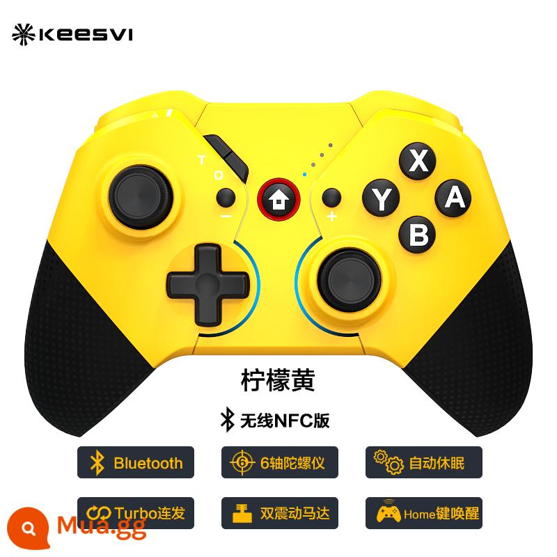 Chuyển đổi bộ điều khiển trò chơi pro tay cầm bluetooth không dây PC phiên bản máy tính IOS Máy chơi game hơi nước nội địa Nintendo TV ns thợ săn quái vật lite tay cầm oled rung somatosensory bùng nổ - Phiên bản NFC không dây-Màu vàng chanh