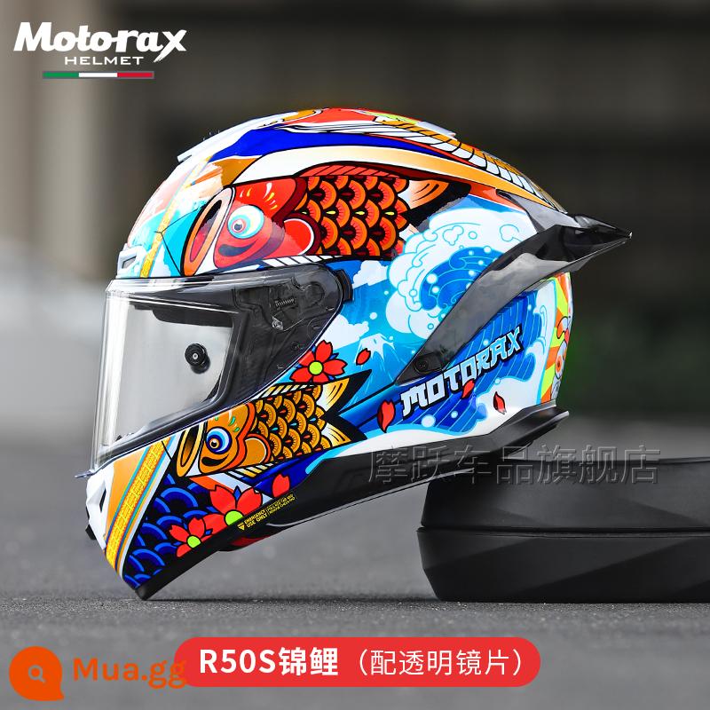 MOTORAX Morex R50S Một Đầu Máy Xe Lửa Mũ Bảo Hiểm Full Mũ Bảo Hiểm Nam Nữ Đuôi Lớn Gió Xuân Xe Bốn Mùa - Thế Hệ Cá Koi [Giá Đặc Biệt, Không Quà Tặng]