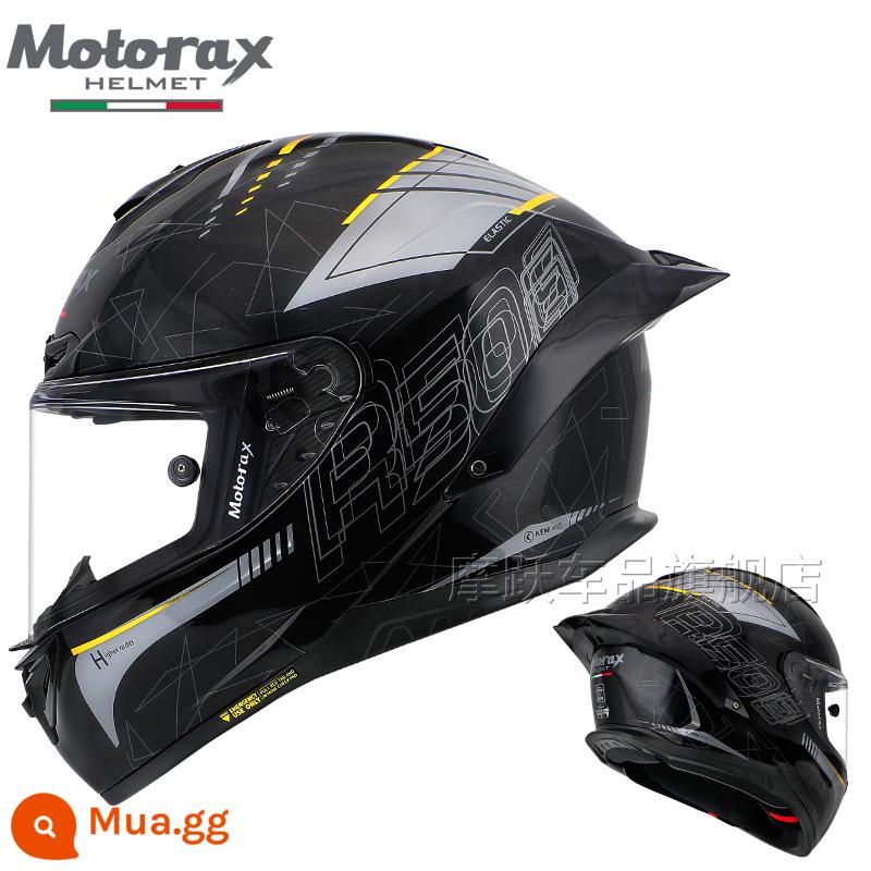 MOTORAX Morex R50S Một Đầu Máy Xe Lửa Mũ Bảo Hiểm Full Mũ Bảo Hiểm Nam Nữ Đuôi Lớn Gió Xuân Xe Bốn Mùa - Mach-Vàng đen