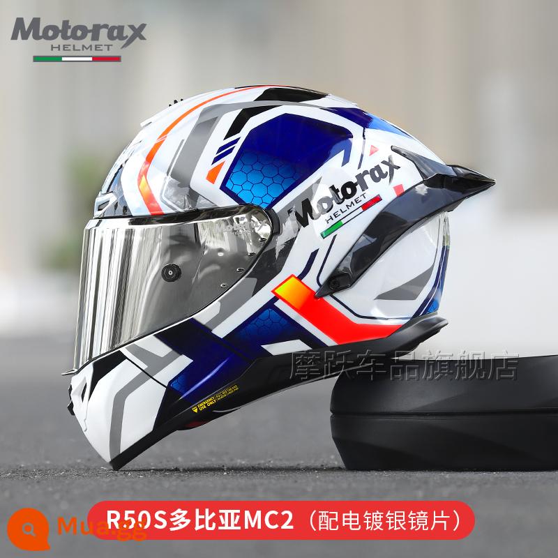 MOTORAX Morex R50S Một Đầu Máy Xe Lửa Mũ Bảo Hiểm Full Mũ Bảo Hiểm Nam Nữ Đuôi Lớn Gió Xuân Xe Bốn Mùa - Tobiah 2 [Gương Bạc]