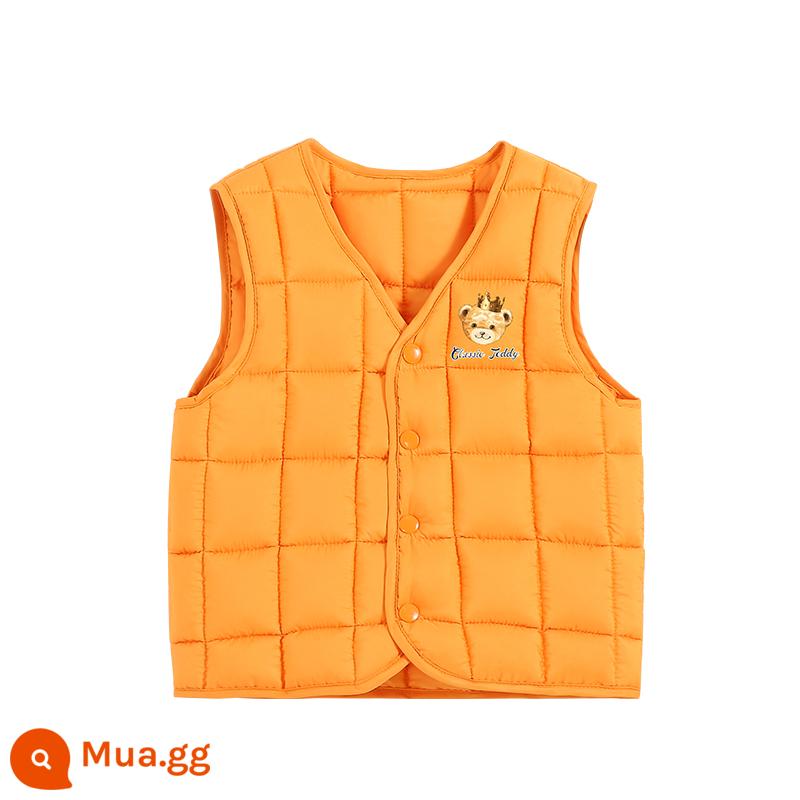 Phân loại quần áo cotton trẻ em mùa đông nam và cô gái dày vest ấm card cho bé - Vest màu cam đẹp trai