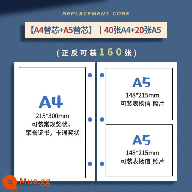 Bề mặt da A4 bộ sưu tập giải thưởng sổ chứng nhận danh dự nam và nữ a3 lưu trữ sách ảnh trẻ em hiện vật học sinh tiểu học sử dụng cặp túi sưu tập sách ảnh để đặt tập sách bài tập có thể treo trên tường để trưng bày - Phổ thông/40 lần nạp A4 + 20 lần nạp A5