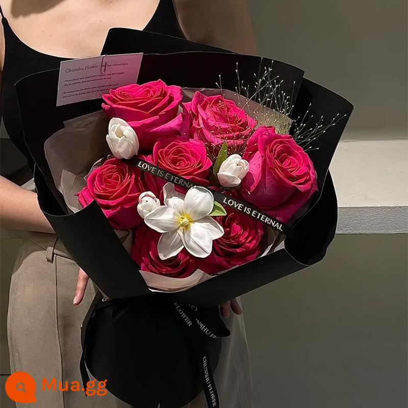 Giao hoa bó hoa Tulip cùng thành phố Thượng Hải Quảng Châu Bắc Kinh Hàng Châu giao hoa sinh nhật bạn gái shop hoa toàn quốc giao hoa - [Tình yêu] 7 Freud + 4 bông hoa tulip