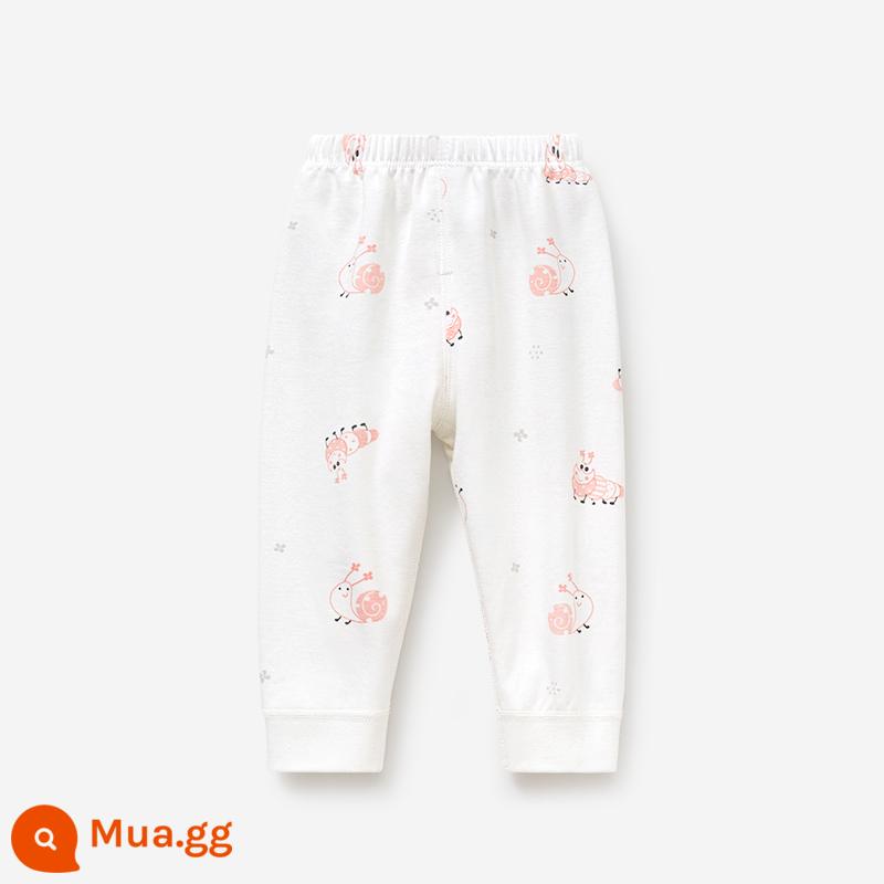 Quần vệ sinh trẻ em mùa xuân thu đông quần cotton nguyên chất cho bé trai và bé gái đáy mở đồ ngủ cho bé quần dài ấm áp - Ốc hồng 3KZ001