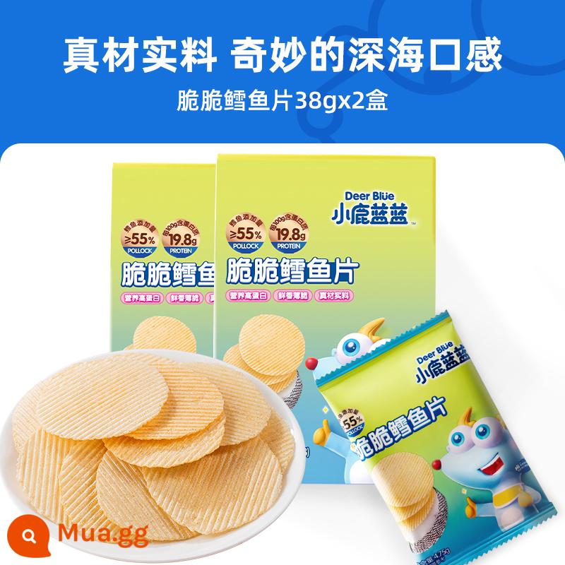 【Giao hàng bình thường】 Khoai tây chiên tôm tươi Deer Blue 38g Đồ ăn nhẹ bổ dưỡng cho trẻ em Bánh quy mol Thực phẩm không chủ yếu - [2 Hộp Bán Chạy] Phi Lê Cá Tuyết Hộp 38gx2