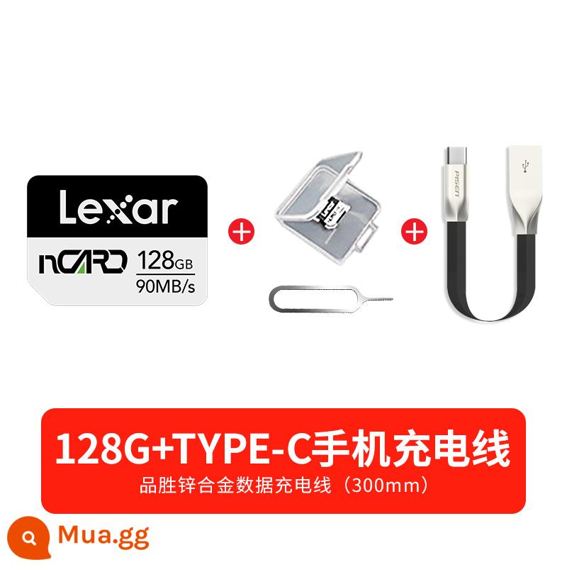 Lexar chính hãng Huawei NM thẻ nhớ 256G vinh quang điện thoại di động thẻ nhớ máy tính bảng mở rộng thẻ mở rộng thẻ đặc biệt - Cáp sạc điện thoại di động 128G+Pinsheng Type-C (300mm)