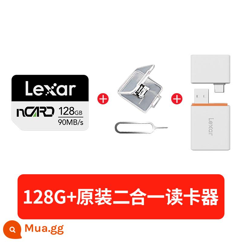 Lexar chính hãng Huawei NM thẻ nhớ 256G vinh quang điện thoại di động thẻ nhớ máy tính bảng mở rộng thẻ mở rộng thẻ đặc biệt - 128G + hộp lưu trữ gốc + đầu đọc thẻ hai trong một gốc