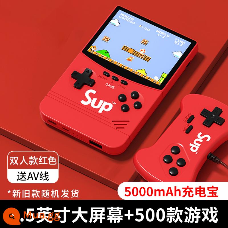 Máy chơi trò chơi HKII Handheld Retro Big Screen 2022 Mới SUP Tay cầm FC Cubes Portable Palm Mobile Sạc sạc mini Supermaro Children Develop - sup cầm tay [đôi ★ đỏ] nút thông thường Sạc điện thoại di động 5000mA