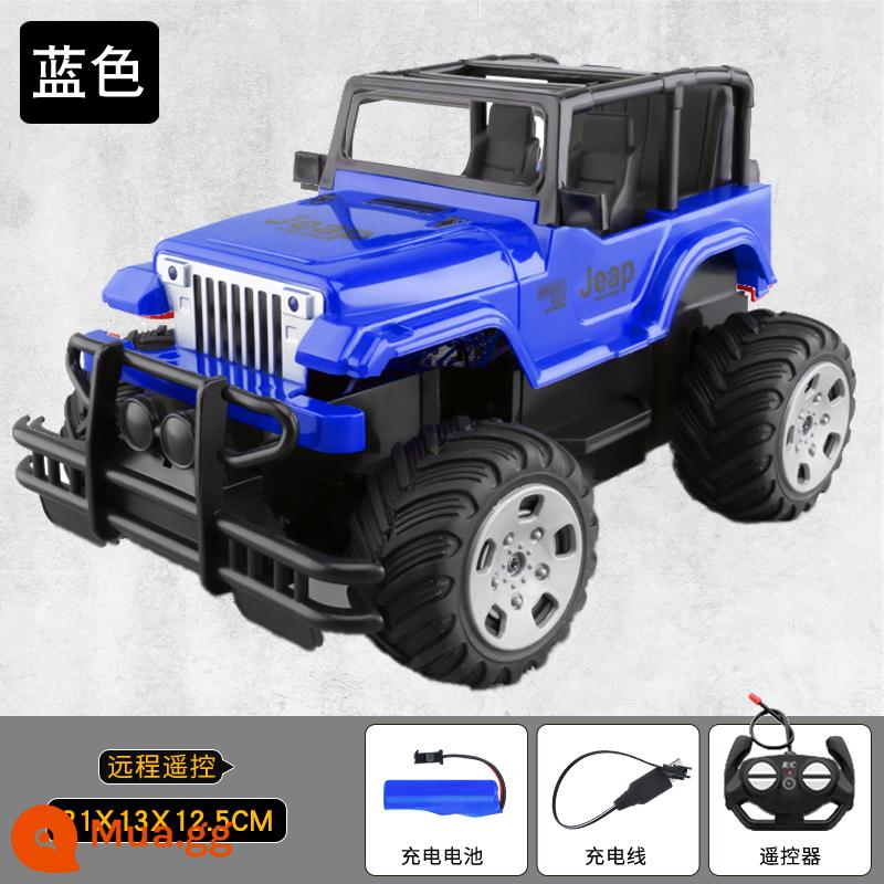 Xe ô tô điều khiển từ xa quá khổ xe cảnh sát xe địa hình leo núi xe jeep đua sạc điện đồ chơi trẻ em bé trai - Xe Jeep địa hình cỡ trung 21CM [Xanh lam]