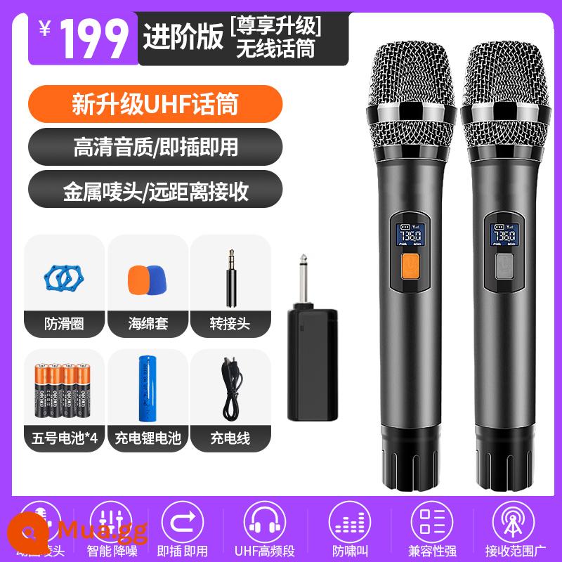 Xianke Micro Không Dây Đa Năng Hát Tại Nhà Phần U Một Kéo Hai K Song Artifact Máy Tính Hội Nghị Micrô Bluetooth Micrô Âm Thanh Đa Năng Âm Thanh Ngoài Trời Hội Nghị Hiệu Suất Karaoke Phổ Thông - Micro kép OK-92A