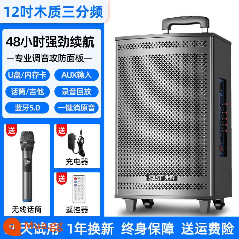 Xianke Vuông Vũ Âm Thanh Di Động Ngoài Trời Cần Kéo Hiệu Suất Hát Karaoke Loa Bluetooth Di Động Tại Nhà Công Suất Cao - Loa kết hợp 18 inch loa biểu diễn chuyên nghiệp + micro không dây