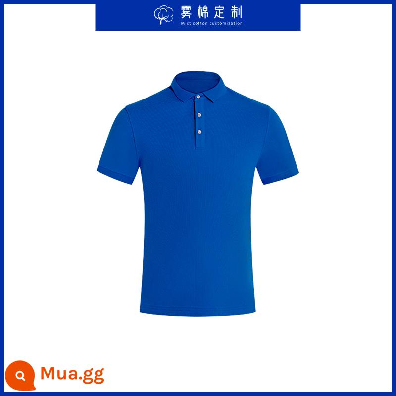 Áo sơ mi tùy chỉnh cotton ngắn tay áo thun in thêu logo đội mùa hè áo liền quần tùy chỉnh quần áo làm việc - Men xanh