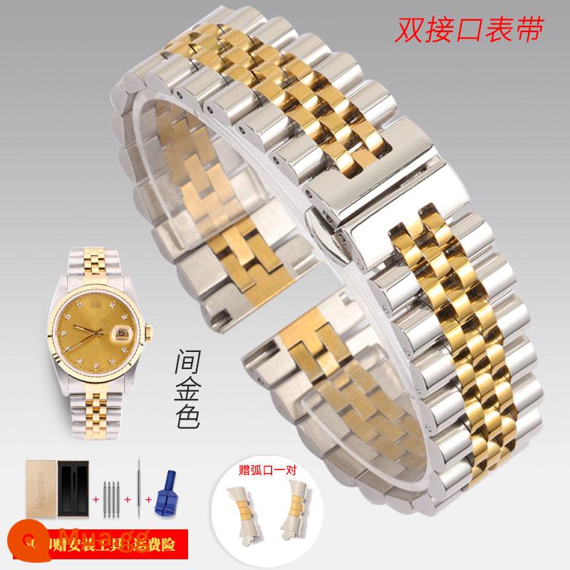 Thích hợp cho dây đeo thép Rolex 69173/179171 Đồng hồ Thụy Sĩ nam và nữ dây đeo vàng 21mm - vàng