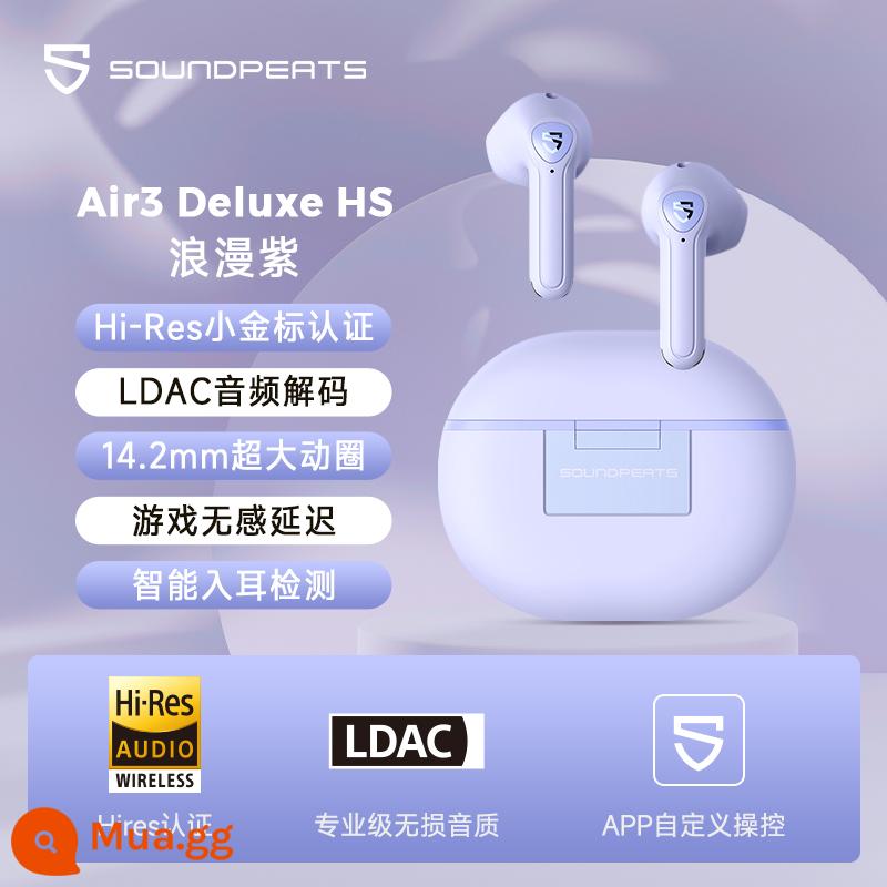 SoundPEATS Peat Air3 Deluxe HS Tai nghe Bluetooth không dây thực sự Bán trong tai Chạy siêu dài ở chế độ chờ - [Giấc mơ lãng mạn màu tím]