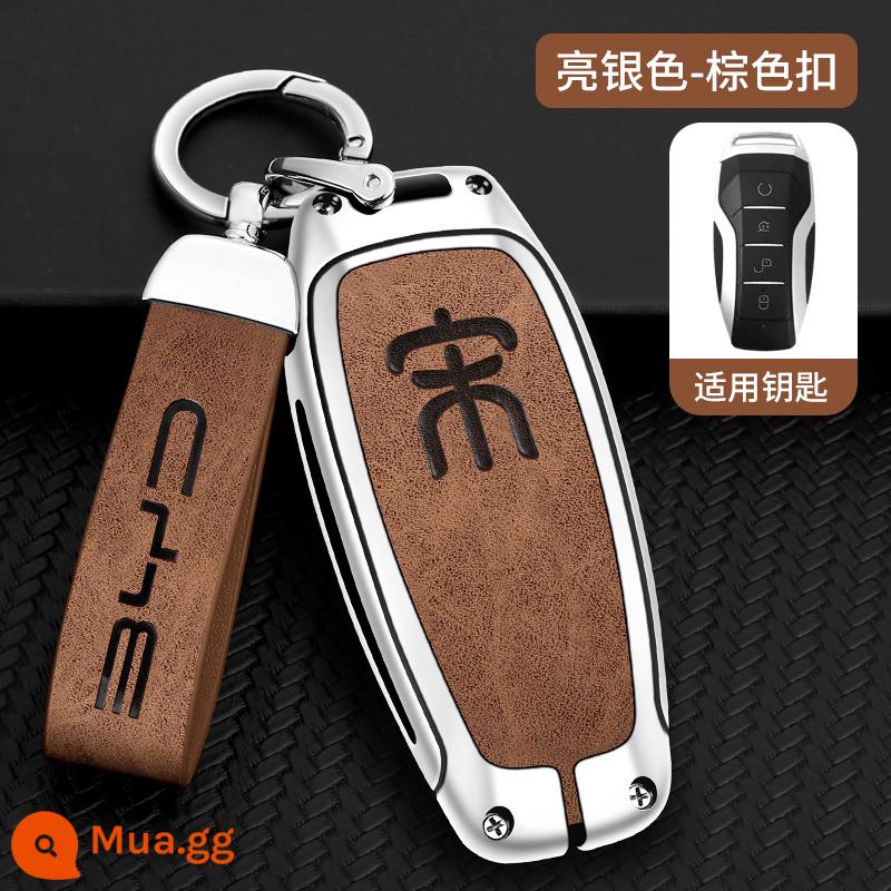 Bộ chìa khóa BYD Song plusdmi Song Pro plus nam max prodmi đặc biệt túi ô tô khóa vỏ 22 ev - Model A-Silver Shell Brown Da [Khóa dây cầm tay]