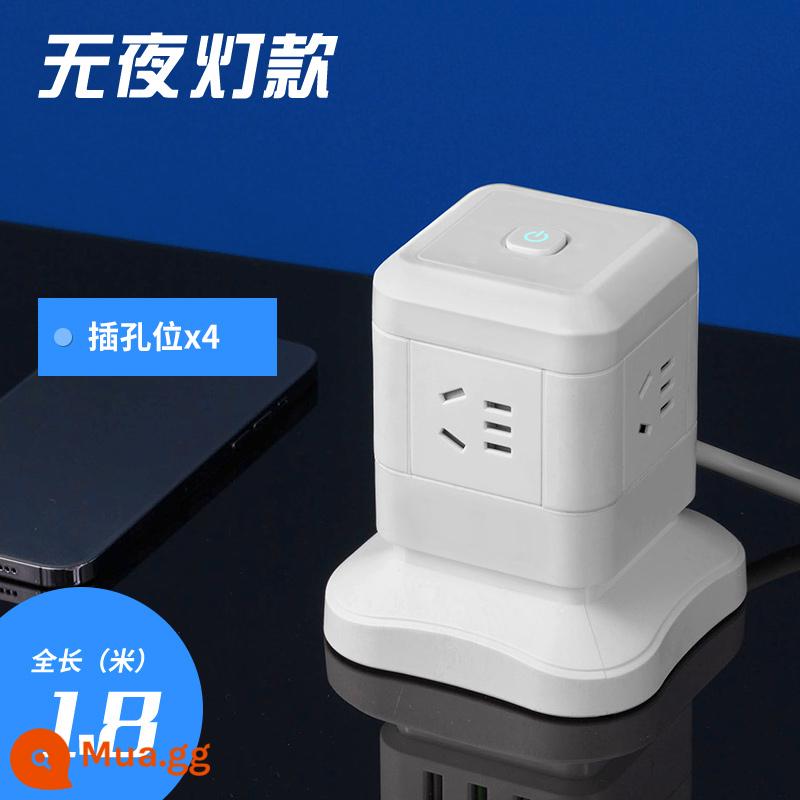 Zhengyipinniu máy tính chuyên dụng ổ cắm dọc USB đa chức năng đèn ngủ cắm hàng văn phòng ký túc xá nhà chống quá tải - 1 tầng 4 ổ cắm 1,8m