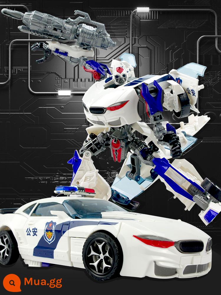 Đồ chơi biến dạng xe cảnh sát ngoại cỡ máy bay robot biến hình King Kong fire Autobot cậu bé mẫu nhí 6 tuổi 5 - Xe cảnh sát màu trắng 26cm {hộp màu mẫu}