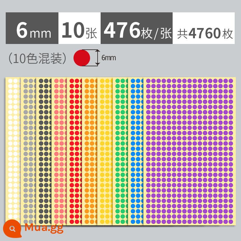 Nhãn chấm màu nhãn dán tròn nhãn tự dính tròn giấy viết tay có thể được dán kích thước nhỏ chấm nhỏ nhãn dán nhãn nhỏ số hình tròn số mã hóa dán màu đỏ hình tròn lớn - [10 màu hỗn hợp] mỗi màu 1 miếng trong số 10 màu 6mm bán chạy nhất