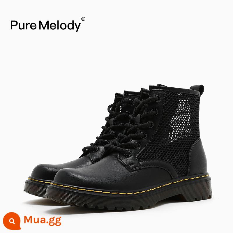 PM Martin Boots Mùa xuân và Mùa thu Boot Boot Boots Boots của Anh Xu hướng trong khi giày da tạm thời bị hỏng Xóa giày phụ nữ - PMQC3292 đen tự nhiên