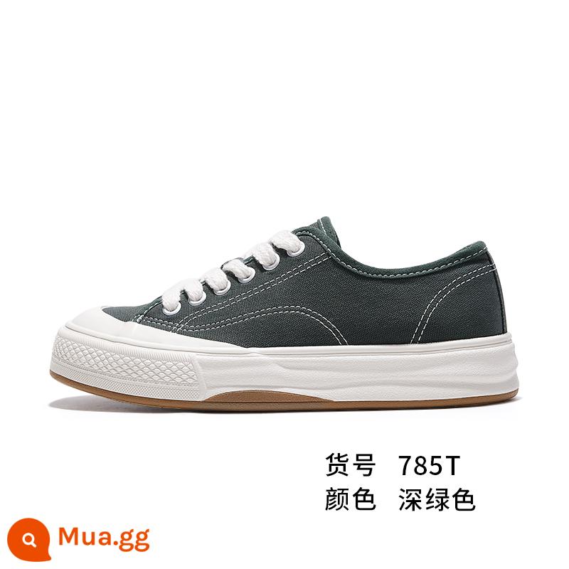 Feiyue/feiyue Leap giày vải đế dày nữ thu đông 2022 rượu vang đỏ mới phù hợp với giày thường 785 - Màu xanh lá cây đậm