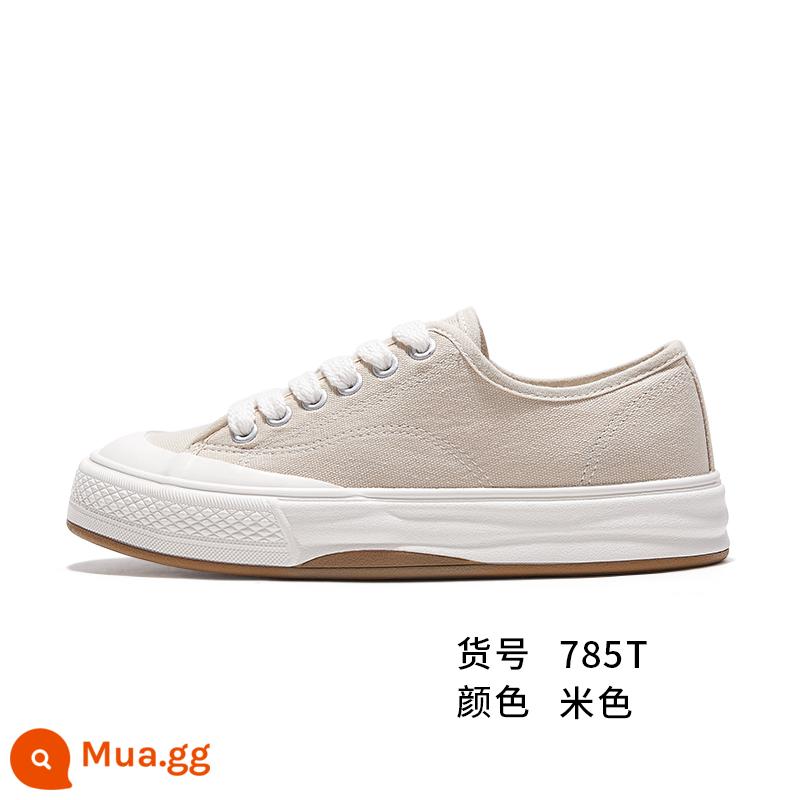 Feiyue/feiyue Leap giày vải đế dày nữ thu đông 2022 rượu vang đỏ mới phù hợp với giày thường 785 - Be