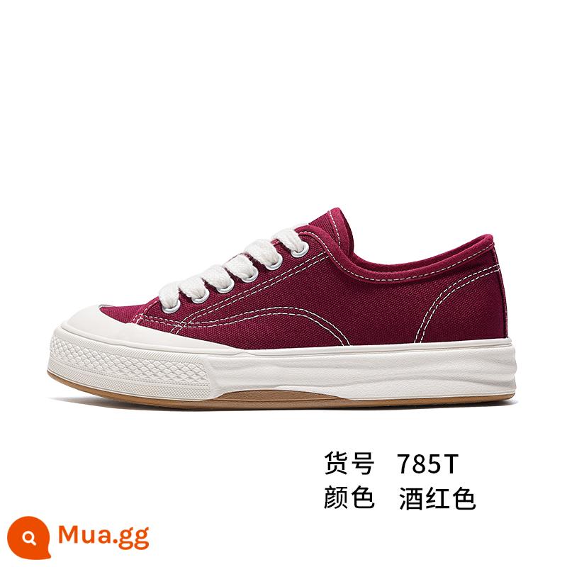 Feiyue/feiyue Leap giày vải đế dày nữ thu đông 2022 rượu vang đỏ mới phù hợp với giày thường 785 - rượu vang