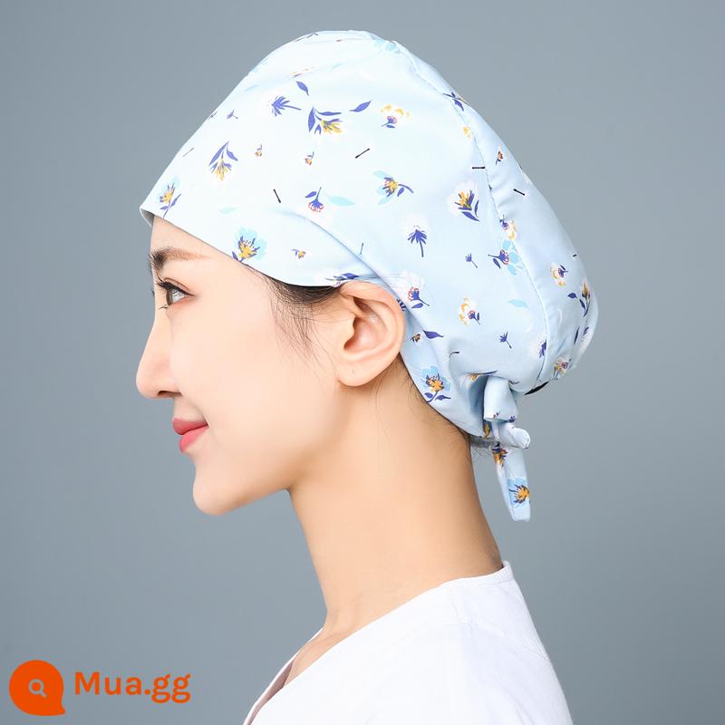 Mũ phòng mổ nữ cotton mũ y tá giam hóa trị bao đầu mũ phòng khám nha khoa bác sĩ làm việc mũ nam - Hoa oải hương polyester-M02