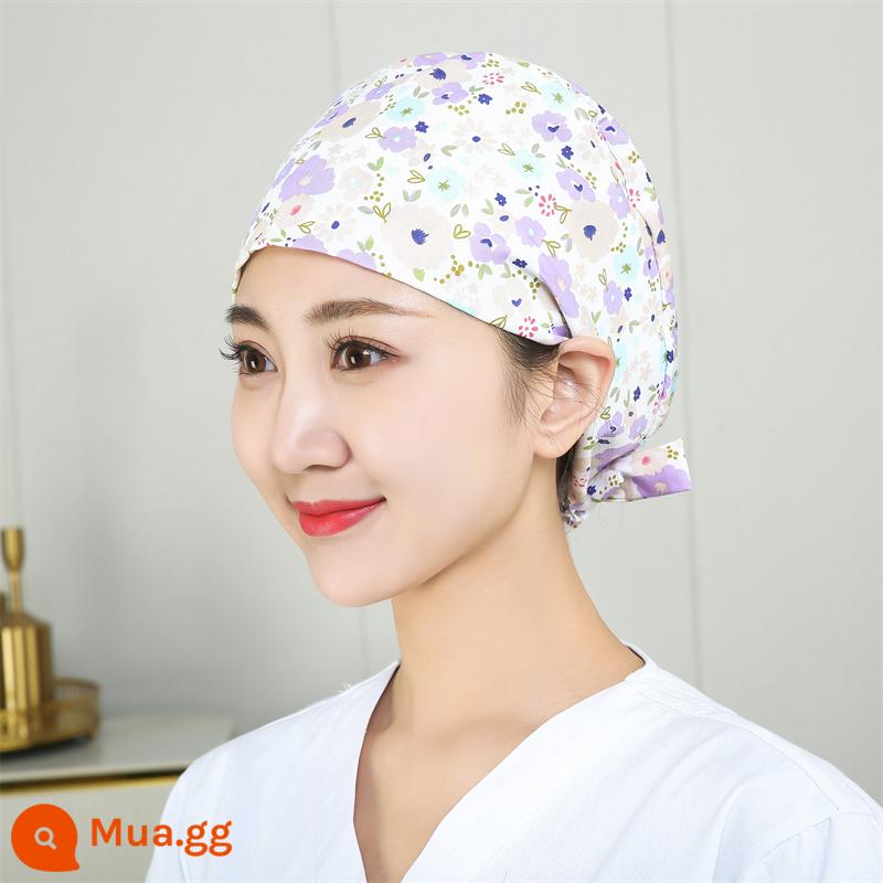 Mũ phòng mổ nữ cotton mũ y tá giam hóa trị bao đầu mũ phòng khám nha khoa bác sĩ làm việc mũ nam - rau muống