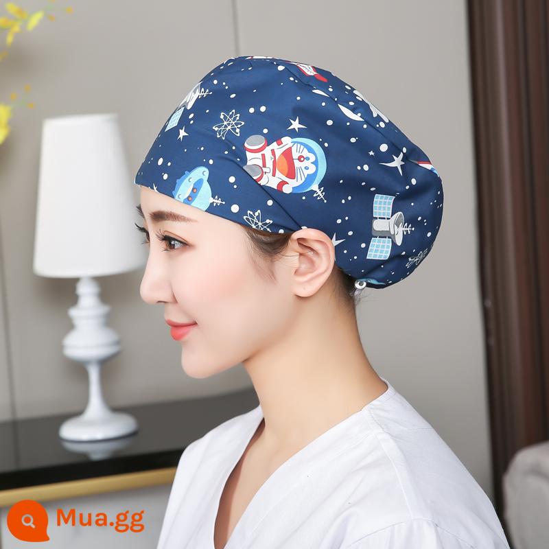 Mũ phòng mổ nữ cotton mũ y tá giam hóa trị bao đầu mũ phòng khám nha khoa bác sĩ làm việc mũ nam - Sợi Polyester có thể điều chỉnh được của Doremon