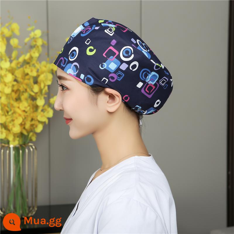 Mũ phòng mổ nữ cotton mũ y tá giam hóa trị bao đầu mũ phòng khám nha khoa bác sĩ làm việc mũ nam - Nút điều chỉnh không gian năm sợi