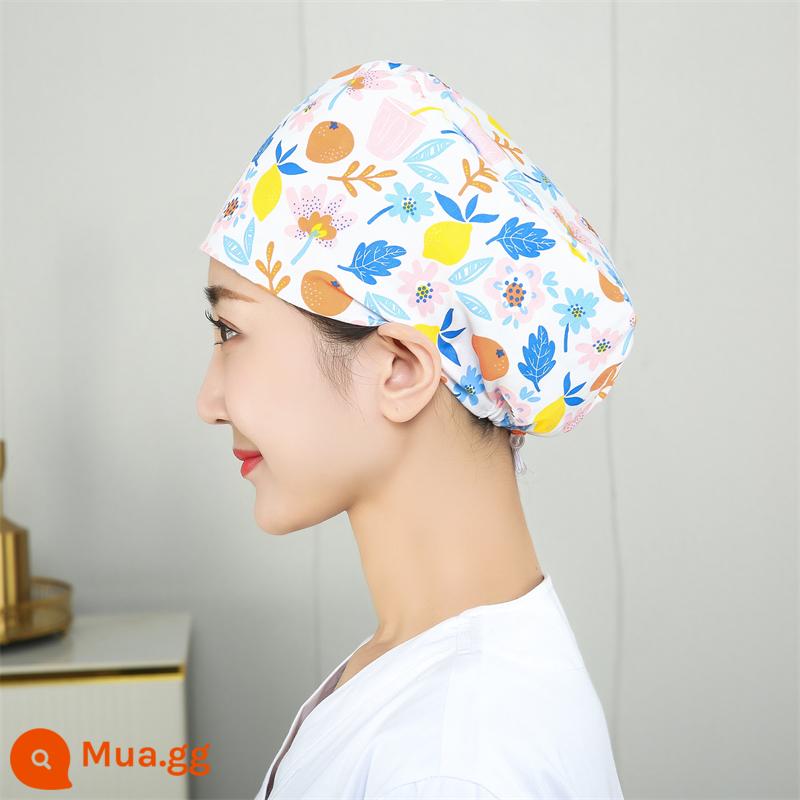 Mũ phòng mổ nữ cotton mũ y tá giam hóa trị bao đầu mũ phòng khám nha khoa bác sĩ làm việc mũ nam - Khấu trừ điều chỉnh nước cam